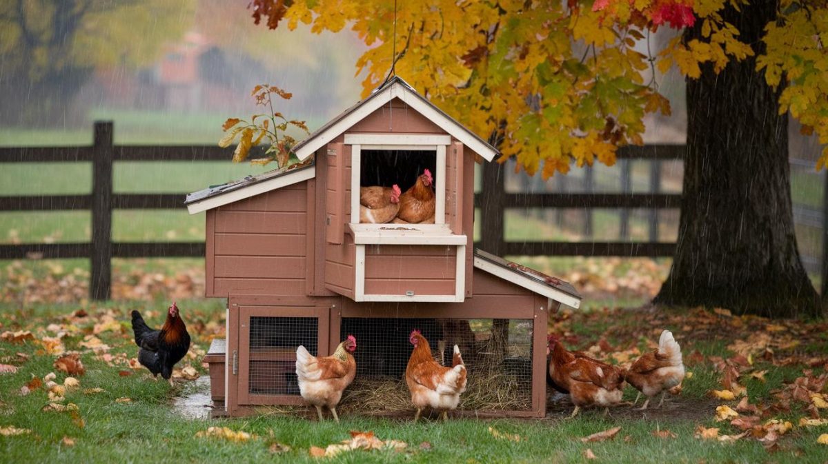 Automne pluvieux ne rime plus avec problématique : gardez vos poules au sec facilement