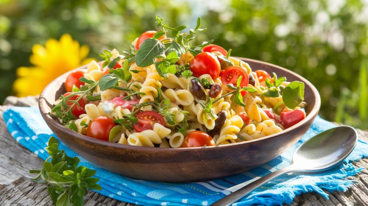 Une salade de pâtes savoureuse pour un repas d'été facile à préparer et à déguster