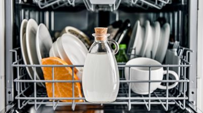 Utiliser du vinaigre blanc dans le lave-vaisselle : une astuce efficace pour une vaisselle éclatante